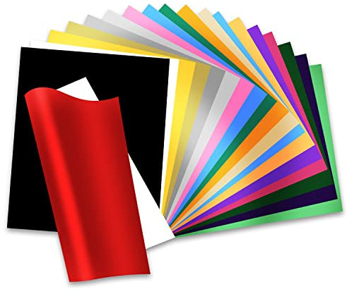 BOSADA Plotterfolie Textil 20 Stück Heat Transfer Vinyl 30.5x20cm Flexfolie für T-Shirt Kleidung, Logo, Hut, Stoff