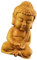 GANAZONO Handgeschnitzter Sakyamuni Buddha Statue Ornamente Heiter Sitzende Buddha Meditieren Skulptur Figur Kleine Tasche Holz Geschnitzte Statue Für Glück Wohlstand