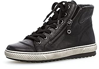 Gabor Mujer Zapatillas, señora Zapatillas Altas,Plantilla Desmontable,Botas de Tobillo con Cordones,Mid-Cut,Negro (Schwarz) / 57,40.5 EU / 7 UK