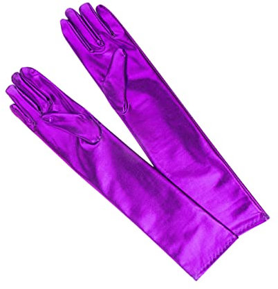 Toyvian Schminkhandschuhe Flash-kostüm Kostümhandschuhe Aus Satin Handschuhe in Opernlänge Kostüm Abendhandschuhe Tanzhandschuhe Für Mädchen Valentinstag Violett Weihnachten Geschenk Damen