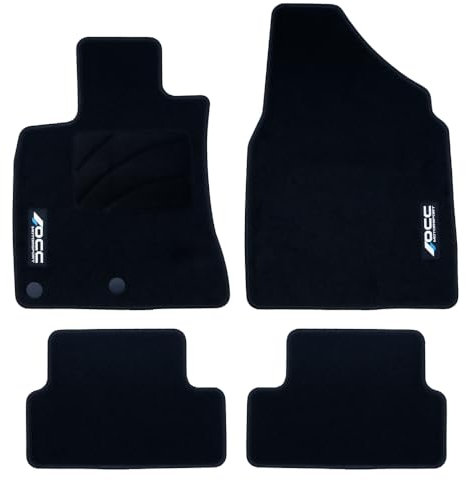OCC DESIGN - Fußmatten, maßgefertigte Teppiche, kompatibel mit Nissan Qashqai (2007-2013), hochwertiger Teppich, Velours/Polypropylen, Original Anker, rutschfester Rücken, Fersenkappe, 4 Stück