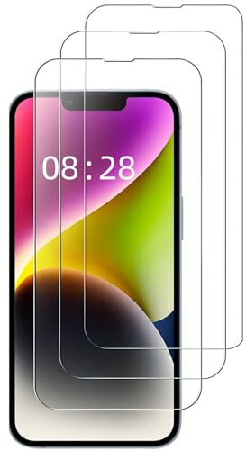 3 Piezas Protector Pantalla Para iPhone 14 iPhone 13 iPhone 13 Pro Cristal Vidrio Templado Antiarañazos Antihuellas Sin Burbujas Dureza 9H Cobertura Completo 6,1 Pulgadas Transparente Resistente