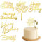 Irikdescia® 6 Stück Happy Birthday Cake Topper, Verschiedene Formen Birthday-Kuchenaufsätze, Machen Sie den Kuchen Anders, Funkelnd, für Geburtstagstorten, Partyfeier(Gold)