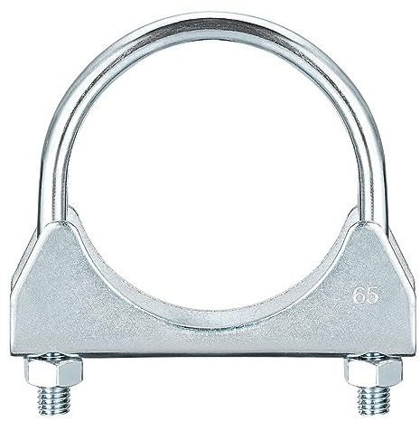QUARKZMAN Marmitta Bullone U Morsetti per 65mm(2-9/16) Diametro Scarico Coda Tubo, 1pz Scarico U Fascetta Sella Tipo Bullone U Fascette