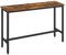 VASAGLE Bartisch, Küchentisch, Küchentresen, rechteckiger Stehtisch, Metallgestell, 40 x 140 x 90 cm, einfacher Aufbau, schmal, Industrie-Design, vintagebraun-tintenschwarz LBT140B01