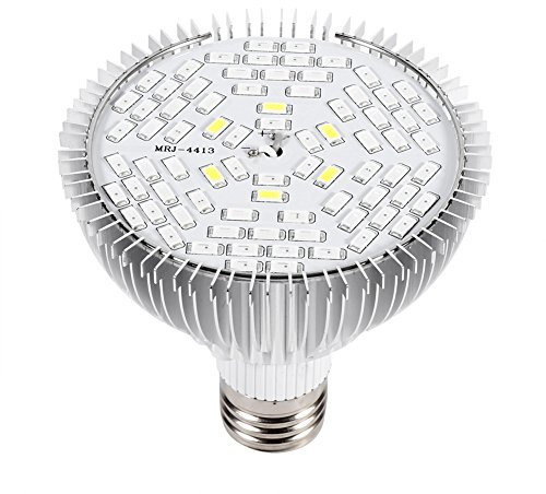 Dioche Pflanzenlampe 1 Stück 50W Pflanzenlampe Vollspektrum E27 LED-Pflanzenwachstumslampen Gartenbau-Wachstumslicht für den Garten 78 LEDs