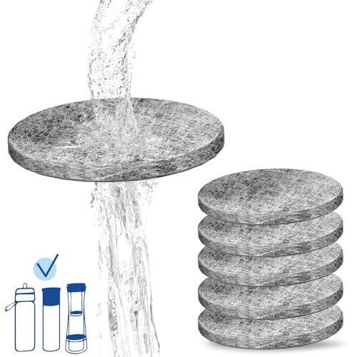 6-Pack NSF42 Certified MicroDisc Replacement Filter Discs for Brita Fill&Go Bottles & Carafes - Removes 99% of Chlorine, Lead, PFAS & Microplastics - Faster Filtration, Enhanced Durability & Precision