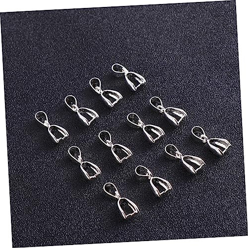 Operitacx 50pcs DIY Necklace Making Supplies Metal Pinch Clip Bail Pendant Necklace Fittings