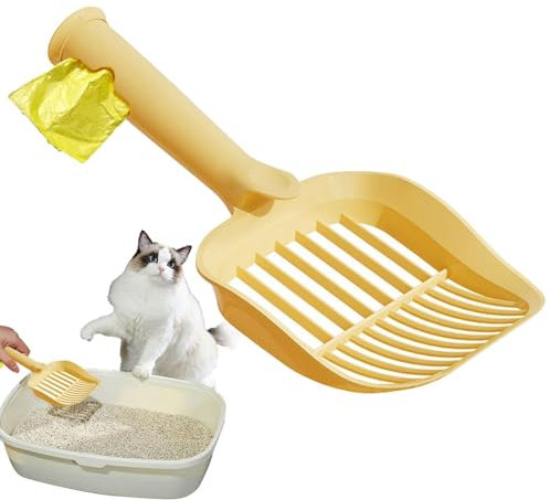 Paletta per lettiera per gatti, paletta per lettiera con sacchetti per la spazzatura, pala per lettiera per gatti, sollevatore di cacca per gattini, paletta per cacca per gatti