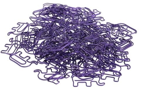 Büroklammer in Tierform, Bruchsichere Büroklammer aus Edelstahl für Fotos (PURPLE)