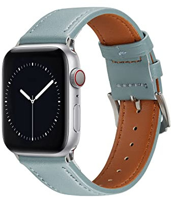 AKABEILA Compatible with Apple Watch Strap 49mm 46mm 45mm 44mm 42mm 41mm 40mm 38mm Leather Replacement Watch Bracelet Strap Band for Watch Series Ultra 10 9 8 7 6 SE 5 4 3 2 1