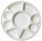 Tezraftaar® 20 x Bagasse Compartment Plates 12 (30cm) White Biodegradable 9 Section Plates for Picnic Traveling Catering Camping Parties Supply