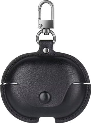 FANYUAN Hülle Kompatibel mit Bose QuietComfort Earbuds II, PU-Leder Stoßfeste Schutzhülle, Mit Schlüsselanhänger, Case Cover für Bose QuietComfort Earbuds II.(Schwarz)