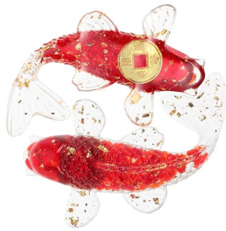 ibasenice Kristall Koi-Fisch Deko Ornament Handgefertigte Miniatur Tierfigur 2Er Set Robuste Glas Skulptur Für Schreibtisch Und Wohnräume Glückssymbol Geschenk