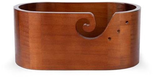 Gosknor Wooden Yarn Bowl, Large Size Wood Crochet Bowls for Yarn Handmade Knitting Wool Yarn Bowl Crochet Yarn Holder Bowl Storage Accessories for Knitting and Crocheting Lovers(Ebony Color)