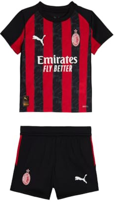 A.C. Milan Minikit Home Season 2025/2026 Football Shirt and Shorts Official Child, 4 Years