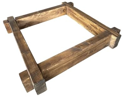 Bordillo de Madera Laminada para Jardineras de árboles o Plantas, Delimitaciones de Madera para Jardines y Zonas Exteriores e Interiores. (Palisandro, 100 cm X 100 cm (Medida Exterior))