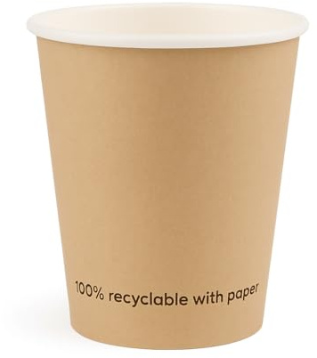 Biovely - [350ml-12-13oz - 50 pezzi Bicchieri AVANA biodegradabili compostabili ecologici in cartoncino - usa e getta, resistenti e riciclabili, ideali per feste, catering, eventi
