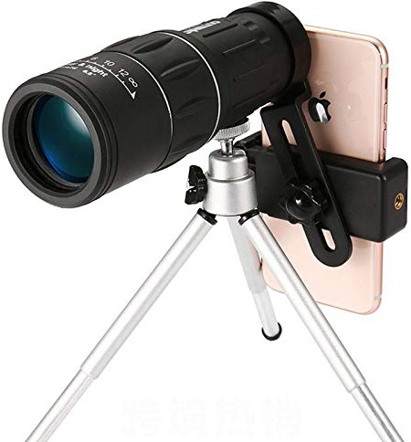 YSJNGF Astronomische Teleskope 16X52 Dual Focus Monokulares Teleskop Zoom-Fernglas 66M/8000M HD-Zielfernrohr für Reisen, mit Zubehör