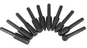 10 Stück Drehfeilen Raspel Karbonstahl Hartmetall Fräser 6 mm Schaft Feile Fräser Werkzeug Holzbearbeitung Schnitzen Bits Schleifen Zubehör für DIY Poliert Gravieren Schneiden Polieren