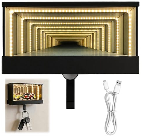 Hojalis Inf-inity Garage Schlüsselanhänger, Rennwagen-Schlüsselhalter-Wandhalterung, Inf-inity Garage Keychain Hanger Mit LED Licht, Usb-Ladefunktion, Für Tür, Wohnung, Zuhause, Büro