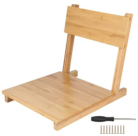 Mtlavishness Tatami Stuhl aus hochwertigem Bambus, glatt poliert, neigbare Rückenlehne, japanischer Zimmerstuhl für traditionelle und moderne Räume, ergonomisch, langlebig, Holzfarbe Originalfarbe, i