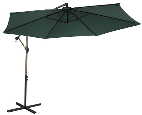 AXI Dion Ampelschirm Rund Ø 300 cm | Sonnenschirm für Garten/Terrasse mit Pulverbeschichtetes Gestell | Inkl. Kreuzfuß | Kippbar & 360° drehbar.