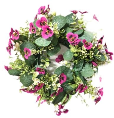FewNvWa Couronne Artificielle de Porte, Couronne de Fleurs, Couronne Décorative à Suspendre, Fabriquée En Polypropylène (PP) Aux Couleurs Inaltérables, pour R, Couronne D'orchidées Roses