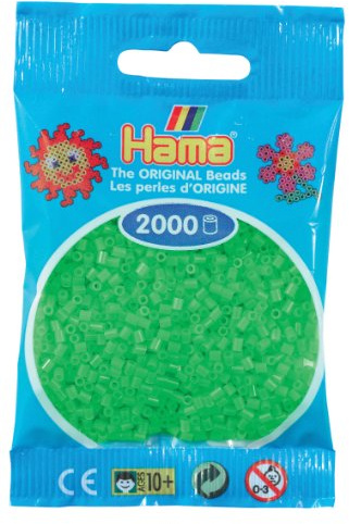 Hama Perlen 501-42 - Mini-Perlen 2000 Stück fluor-grün