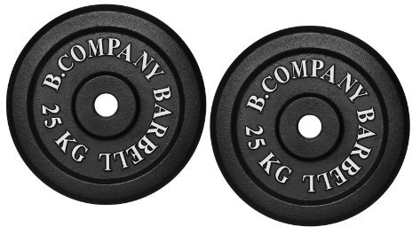 Bad Company Hantelscheiben aus Gusseisen I Gewichtsscheiben 30/31 mm für das Hanteltraining I 50 kg (2 x 25 kg)