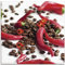 ARTland Wanddeko Glasbilder Wandbild Glas Bild einteilig 50 x 50 cm Ernährung Genuss Lebensmittel Gewürz Foto Rot Frische Chili auf Kaffee S5MT