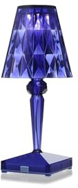 Kartell Battery Lampada da Tavolo, Blu, Trasparente