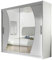 Mirjan24 Kleiderschrank mit Spiegel London IX, Schwebetürenschrank, Schiebetürenschrank, Modernes Schlafzimmerschrank 180x215x58cm, Garderobe, Schlafzimmer (Weiß)