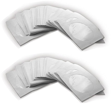 Trendsky Papierhüllen mit Fenster und Lasche für CD DVD Bluray Rohlinge Papier Hüllen - Qualtätsprodukt (1000 Stück)
