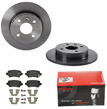 2 Bremsscheiben Voll 240 mm + Bremsbeläge Hinten von Brembo Voll (1420-53602) Bremsensatz Bremsanlage Bremsen-Kit,Bremsenset, Bremsscheiben, Bremsbeläge, Bremsen-Set, Beläge, Bremsbelag,