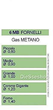 KIT 5 UGELLI INIETTORI 6 MB A GAS METANO PER CUCINE E PIANI COTTURA