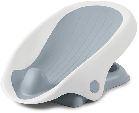 Summer Bañera para Bebés Clean Rinse (Gris) - Soporte de baño versátil para encimera, fregadero y bañera de adultos. 3 posiciones de reclinado. Material suave y de secado rápido