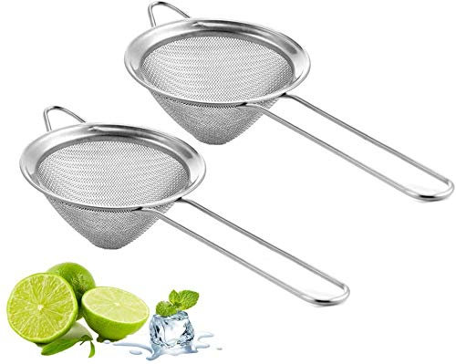 Fine Mesh Strainer For Bar -Stainless Steel Conical Strainer For Cocktail Drink Bar Strainers Bartender Bar Tool, 3.5 Inch (2 pcs)