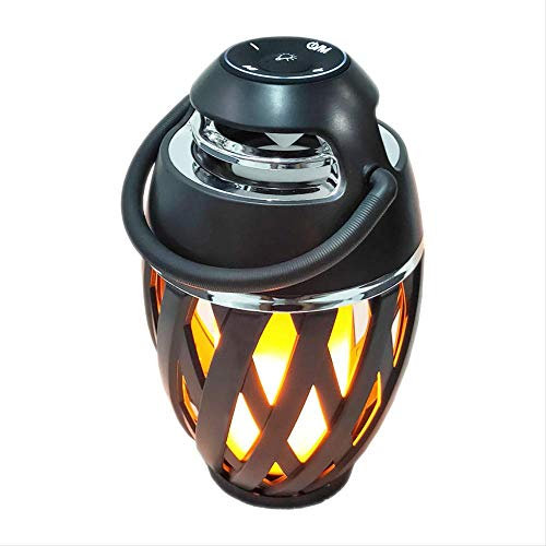 Flame Table Lamp Bluetooth Speaker, Outdoor Waterproof Audio, Bluetooth 5.0, 1500mAh black