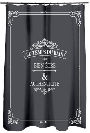 Douceur d'Intérieur Rideau de douche 180 x 200 cm polyester imprime vintage Multicolore