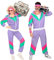 W WIDMANN MILANO Party Fashion - Kostüm Trainingsanzug, 80er Jahre Outfit, Jogginganzug, Bad Taste Outfit, Faschingskostüme