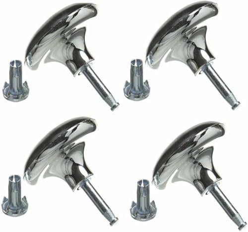 Just Accessories Lot de 6 pieds de lit chromés avec roulettes et insert pour sommier, canapé, chaise