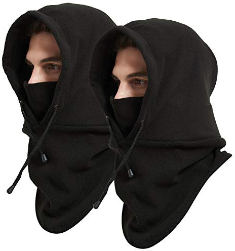 Novawo Cagoule Épaisse à Double Couche, Bonnet en Polaire Épaisse, Capuche Coupe-Vent et Chaude, Masque de Ski, Protège-Nuque pour Hommes et Femmes