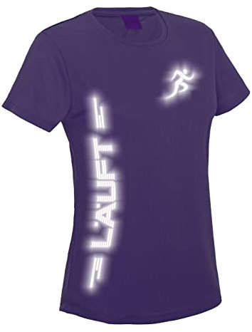 Laufshirt Damen Reflex Funktionsshirt Running T-Shirt Läuft Purple L