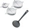Westmark Set per Ravioli, 3 Pezzi, 3 Stampi per Ravioli, Ø 9,5/12/15,5 cm, + 1 Mestolo Gentle, Lunghezza: 32,2 cm, PP/PA, Bianco/Nero, 613422E6