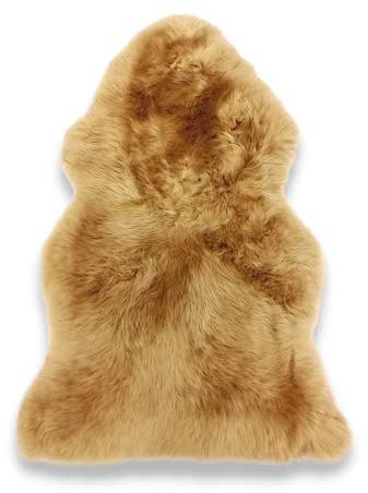 Leibersperger Premium Lammfell aus Merino 120x70 cm– Erhältlich in vielen Farben – Sehr pflegeleicht – Gemütlich und wärmend - Strapazierfähig (Kamel)