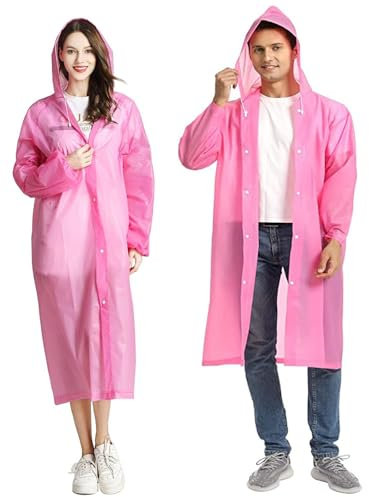 GUKOY Poncho de Pluie Homme Femme Imperméable, 2 Pièces EVA Vêtements de Pluie Cape de Pluie pour la Randonnée Camping Vélo Voyage