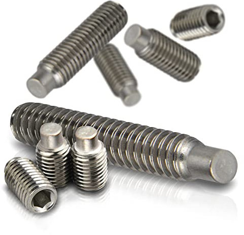 PROTECH 100 Stück M10x20 Gewindestifte mit Innensechskant und Zapfen DIN 915 Edelstahl A2 V2A Rostfrei Madenschrauben