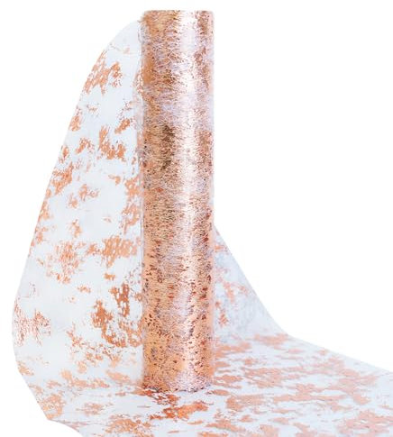 Tischläufer Roségold Rolle 29 cm x 20 m, Tischband und Deko für Partys und Feierlichkeiten wie Hochzeiten, Geburtstage, Babypartys, Taufen und Weihnachten