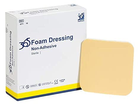 365 Non Adhesive Foam Dressing 7.5cm x 7.5cm - Pack of 10